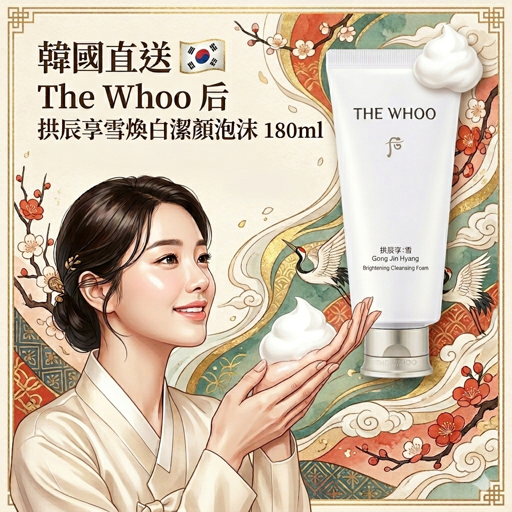 【直播】AKR030303 The Whoo 后 拱辰享雪煥白潔顏泡沫 180ml
