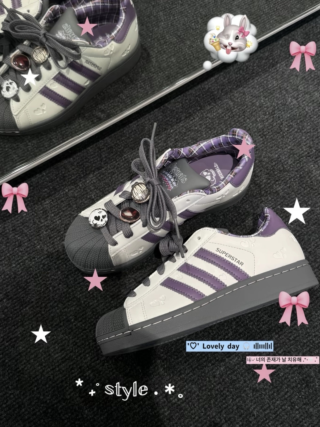 <庫洛米配色💜🖤> Adidas Originals Superstar 2 情人節限定款 暗紫色 貝殼鞋