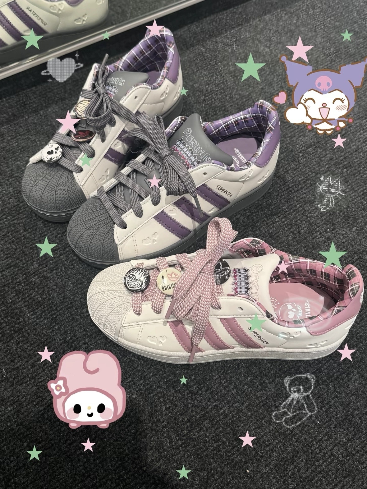 <庫洛米配色💜🖤> Adidas Originals Superstar 2 情人節限定款 暗紫色 貝殼鞋