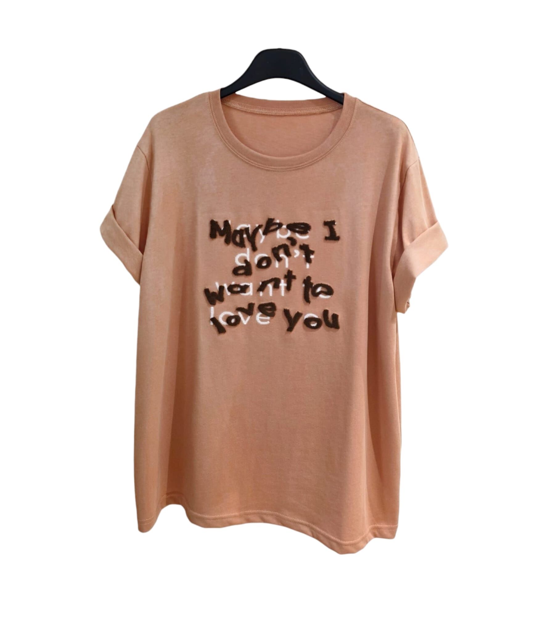 A35 #23268 植絨字Top - 橙色