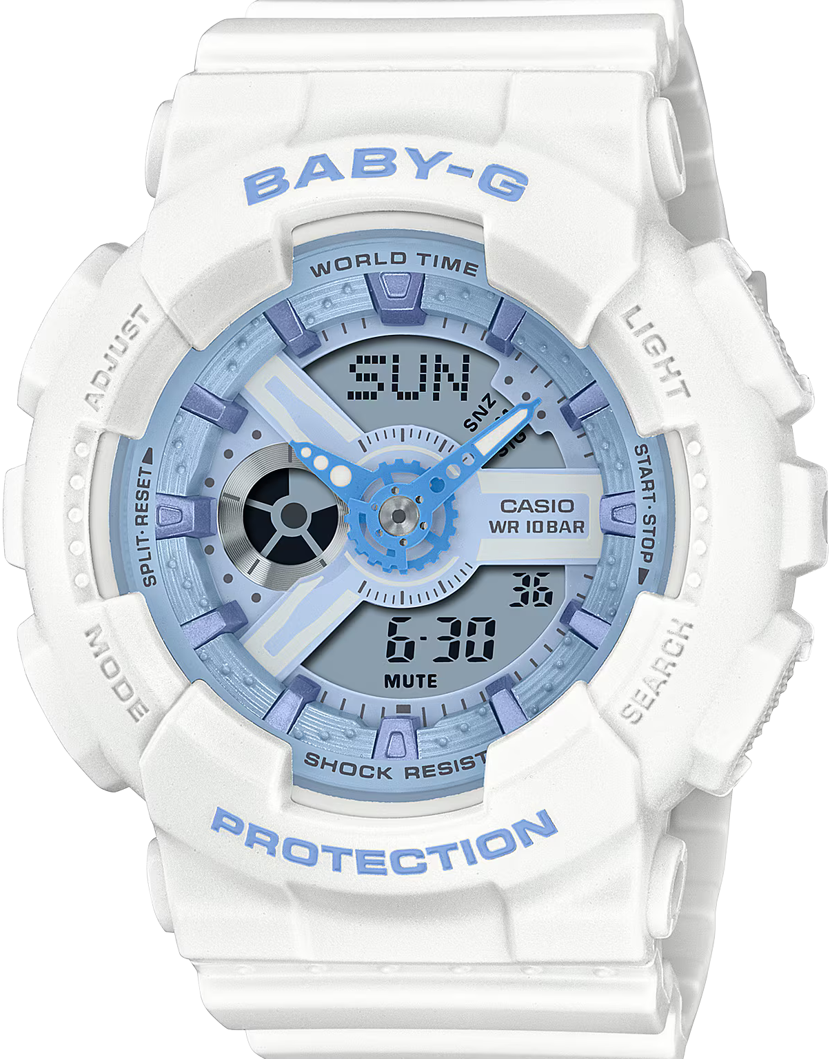 萬年鐘錶 - BABY-G   街頭風格防震雙顯電子錶  BA-110XBE-7A 錶徑 : 43.4 MM