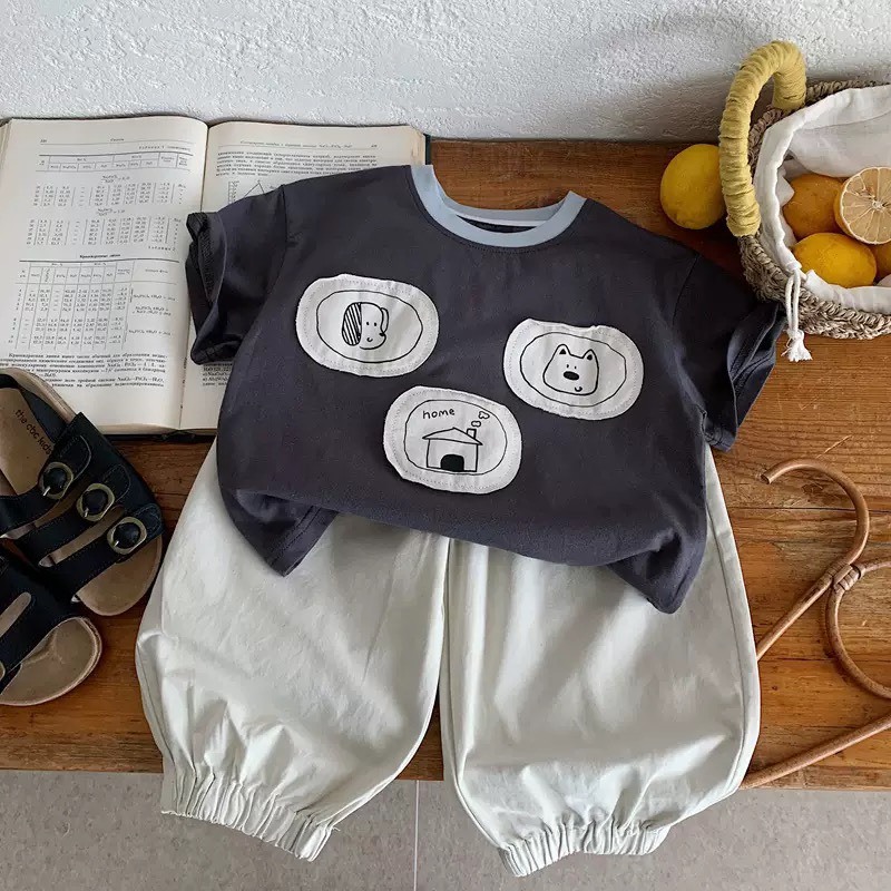 小動物貼布短袖上衣