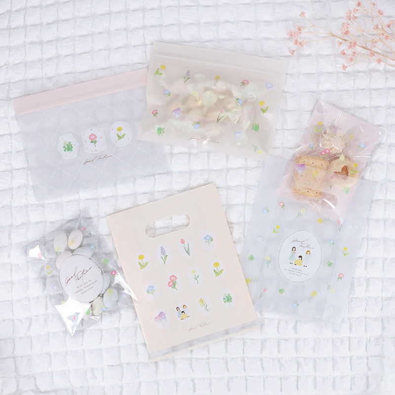 夾鏈袋/春季花卉 4入 17×13×8cm