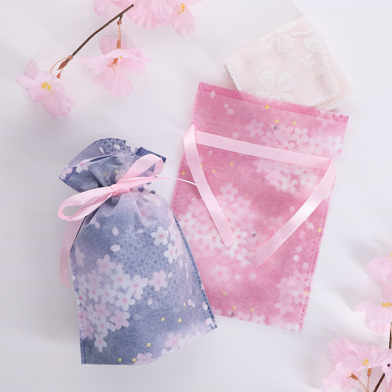 束口袋/和風櫻花 16×23×5cm