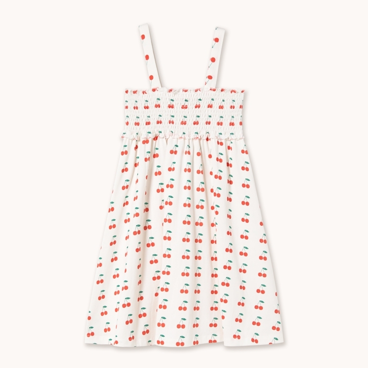 （預購）TINYCOTTONS 櫻桃壓褶洋裝 CHERRIES STRAP DRESS - off-white