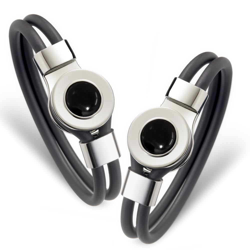 MASSA-G【The Black Charm經典黑謎藏】鍺鈦能量手環組(兩條)