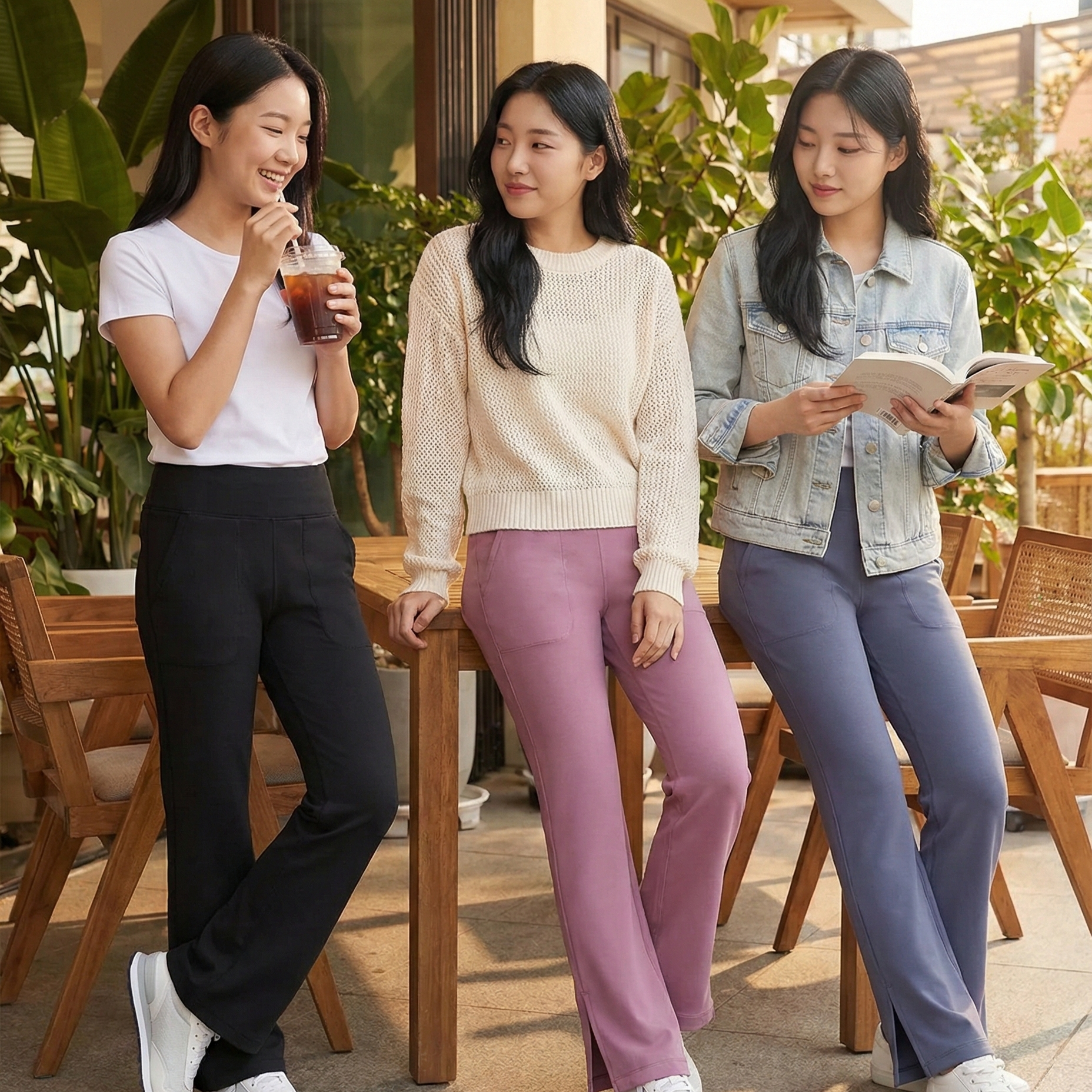 【預購】32 Degrees H030404 青少年女童顯瘦喇叭長褲（2 條裝）