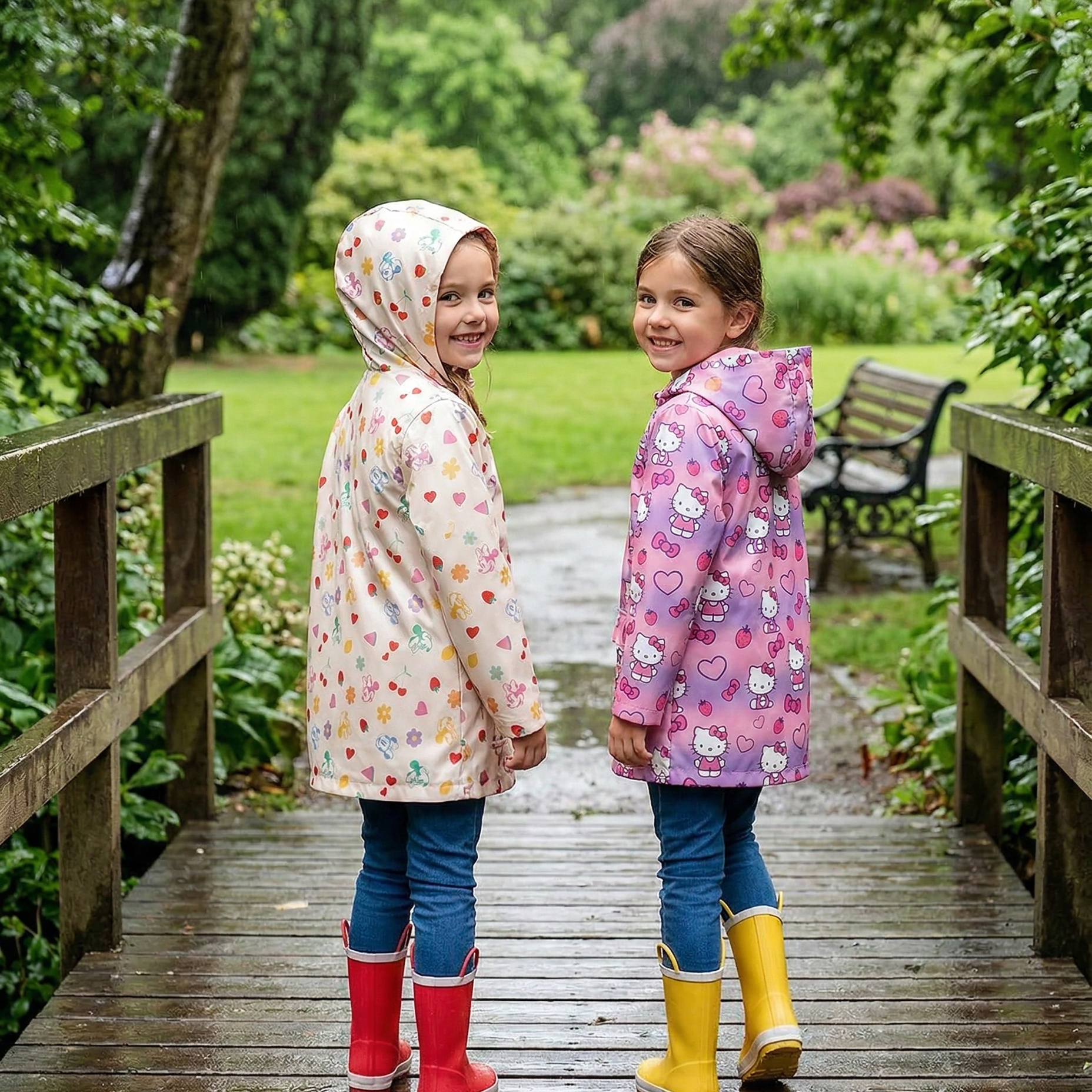 【預購】Character H030406 女童系列連帽防風雨衣