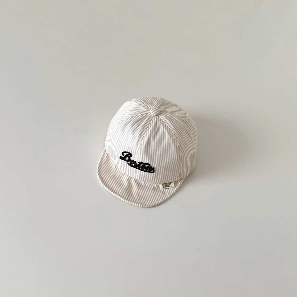 簡約英字直條紋棒球帽