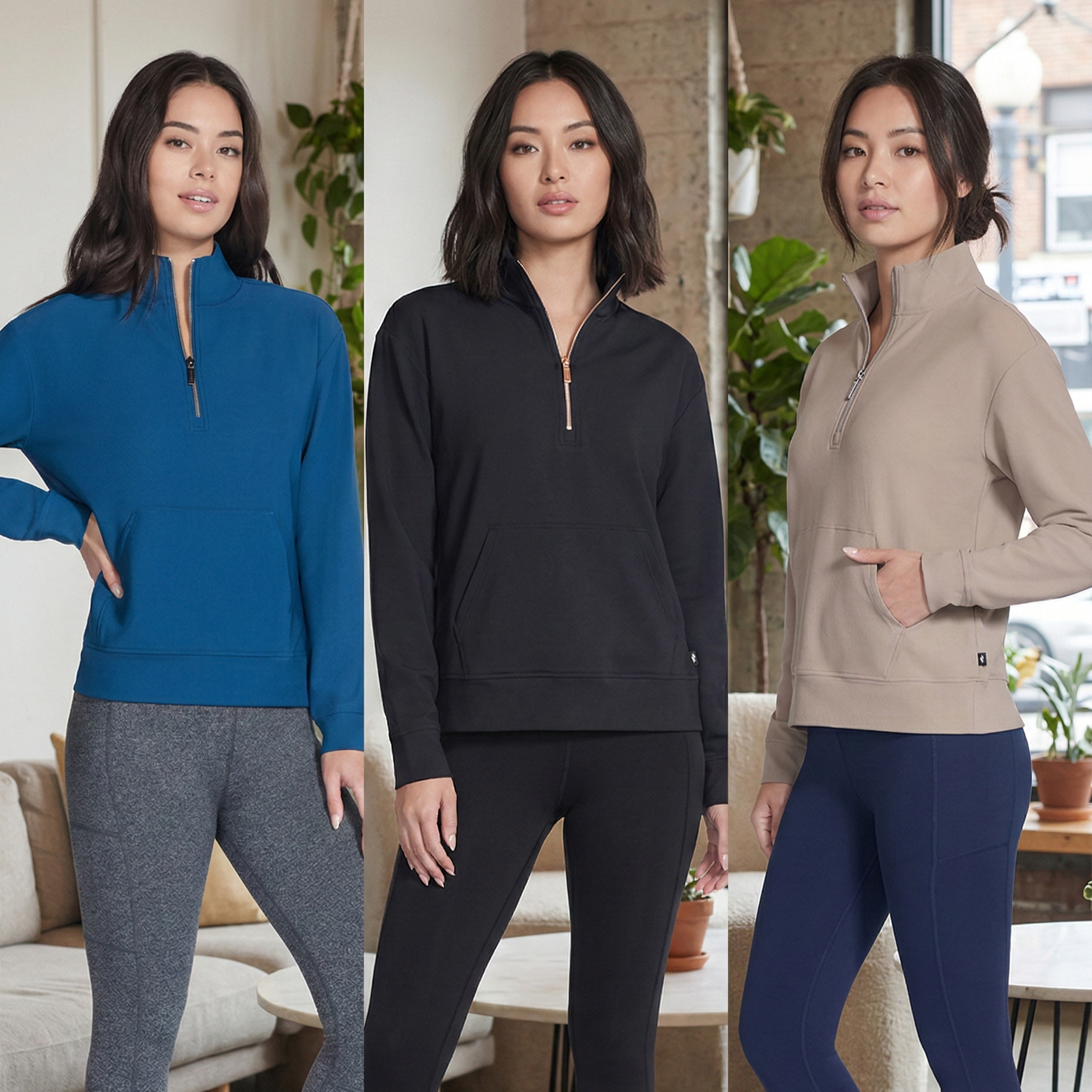 【預購】Skechers H030407 女裝經典坑條紋半拉鍊運動上衣