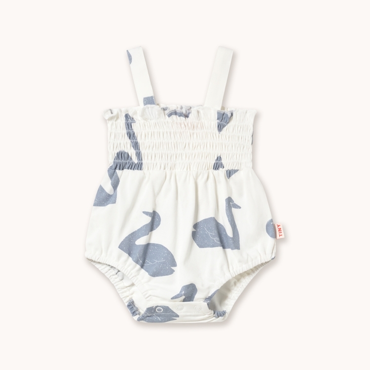 TINYCOTTONS 滿滿天鵝包屁衣  BIG SWANS KNITTED BODY - off-white