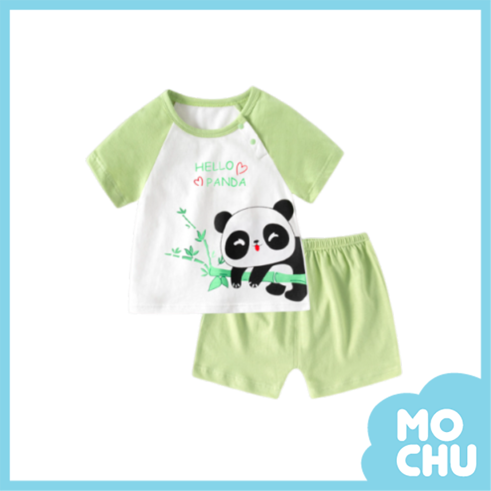 綠色小熊貓短袖家居套裝