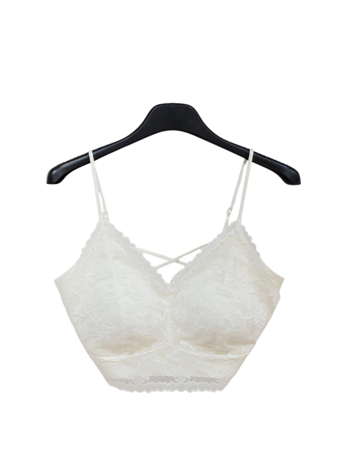 A48 #23787 喱士交叉帶bra top - 米色