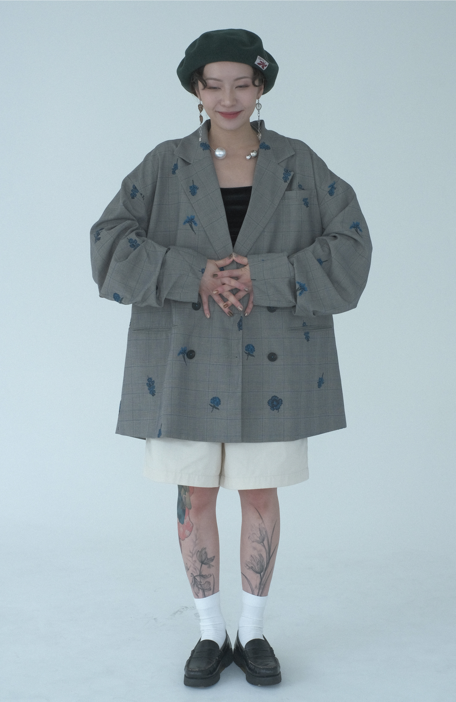 法式優雅穿搭 羊毛貝雷帽 綠色穿搭