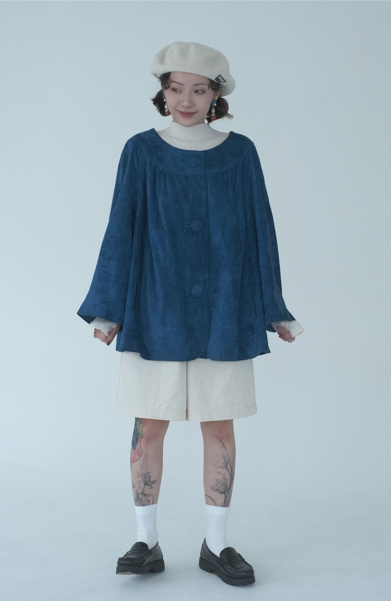 日系穿搭 羊毛貝雷帽 北海道滑雪