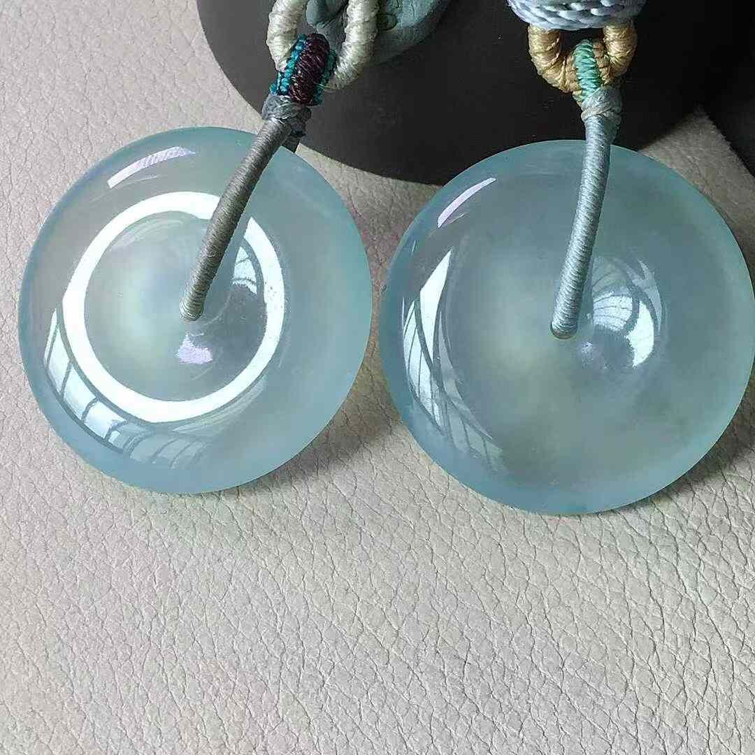 295558 翡翠冰種平安扣一對