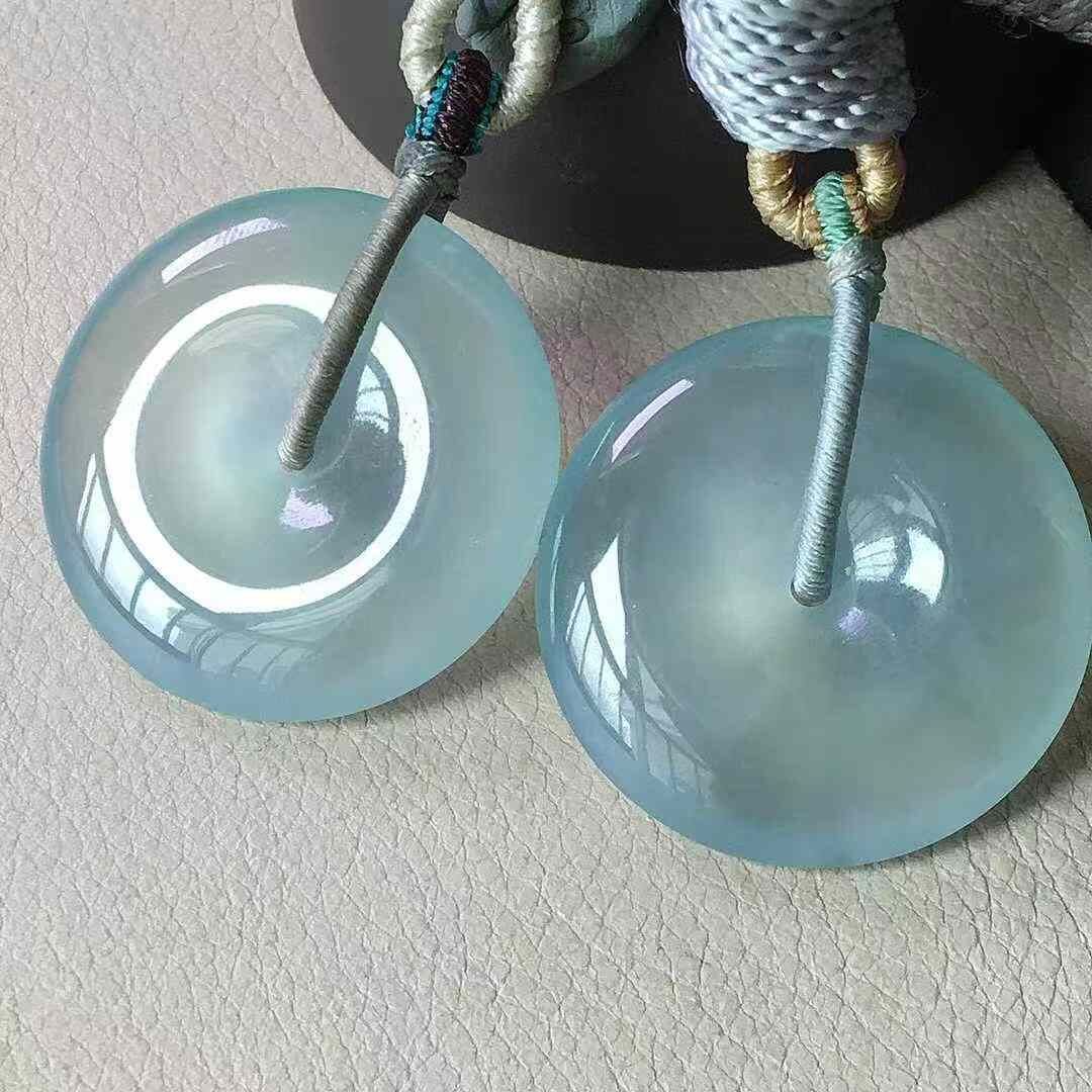 翡翠冰種平安扣一對,天然翡翠A玉, 緬甸玉, Jade, Jadeite