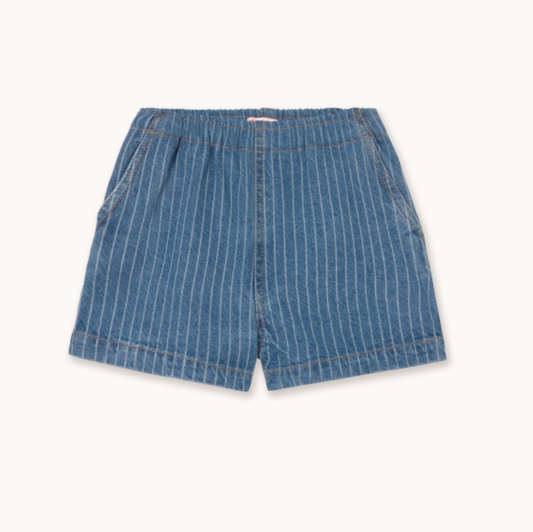 （預購）TINYCOTTONS 條紋牛仔短褲 STRIPES DENIM SHORTS - light wash denim