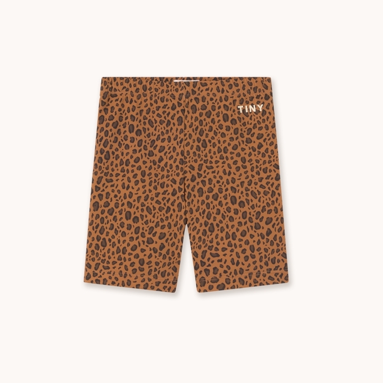 TINYCOTTONS 豹紋泳衣材質單車短褲 MINI ANIMAL PRINT BIKER LEGGINGS - light brown