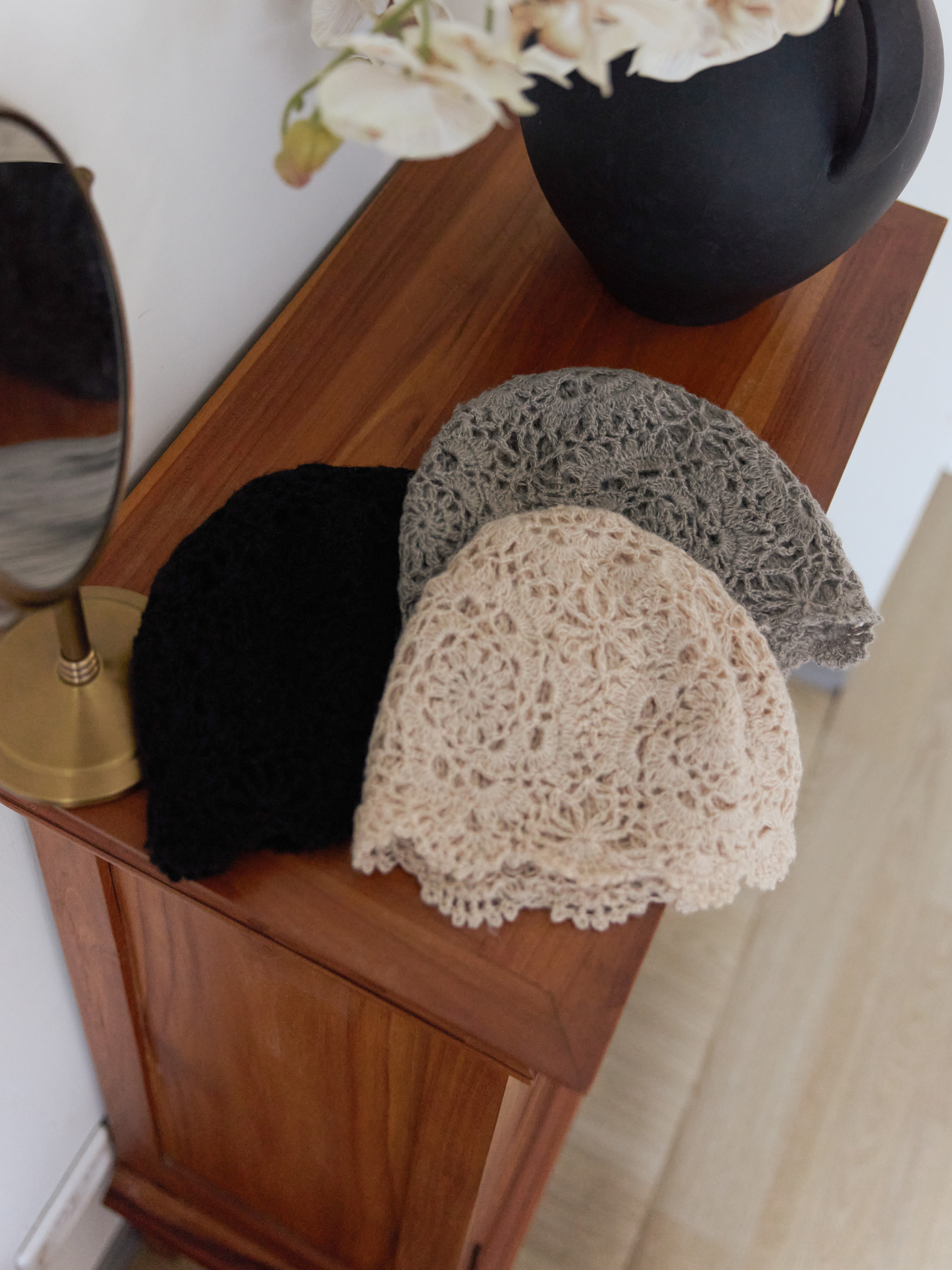 鏤空鉤花針織帽