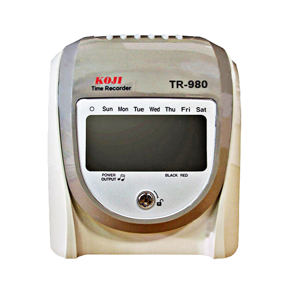 臺灣製造 KOJI打卡鐘 TR-980 六欄位數字微電腦 雙色 打卡鐘  考勤機 內建音樂響鈴 萬年曆 出勤管理
