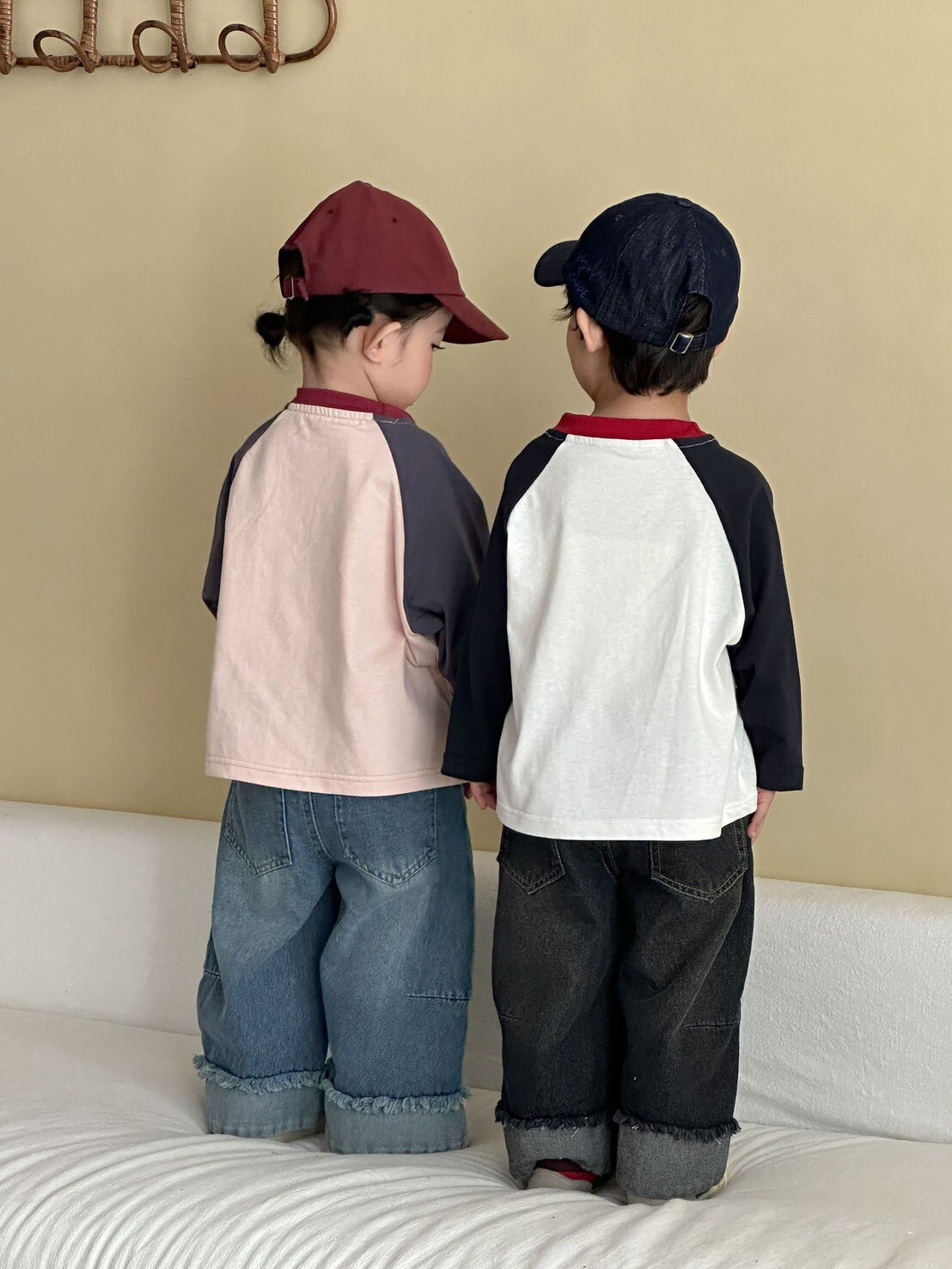 刷色造型ꕀꕀꕀ反折流蘇造型牛仔褲