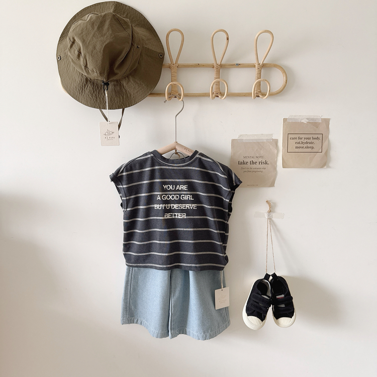 藍白條紋無袖上衣