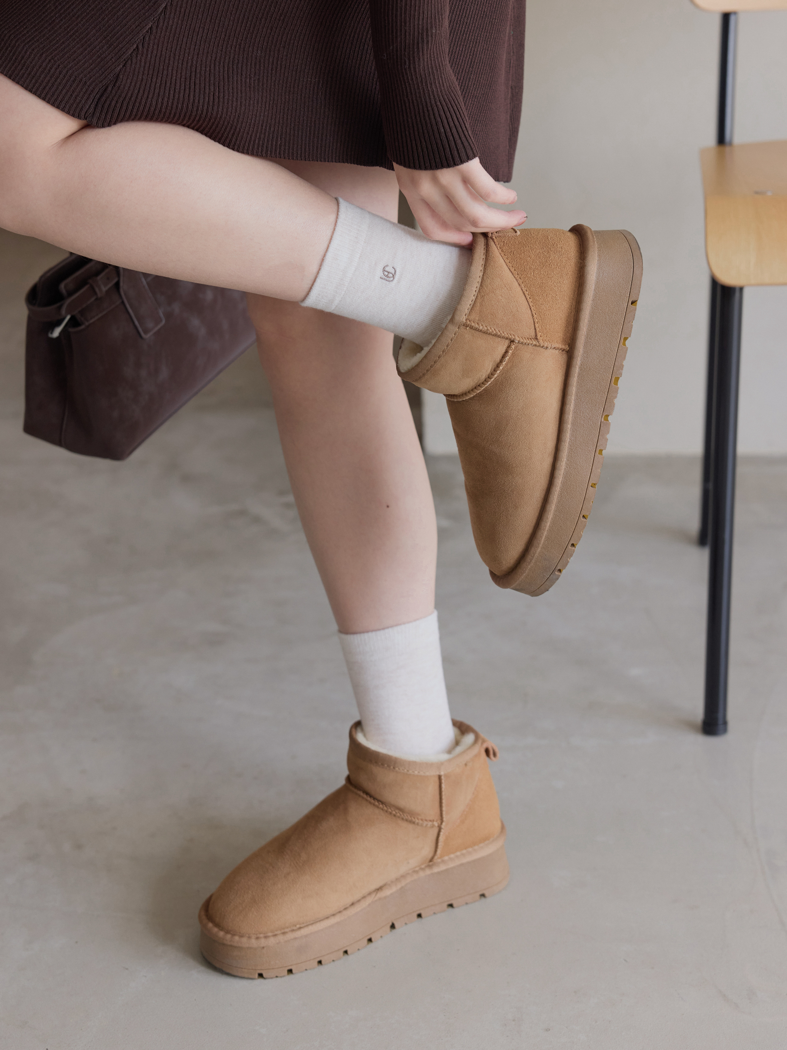 自訂 親膚羊毛混紡保暖長襪