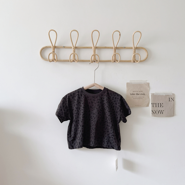 帥氣豹紋短袖上衣