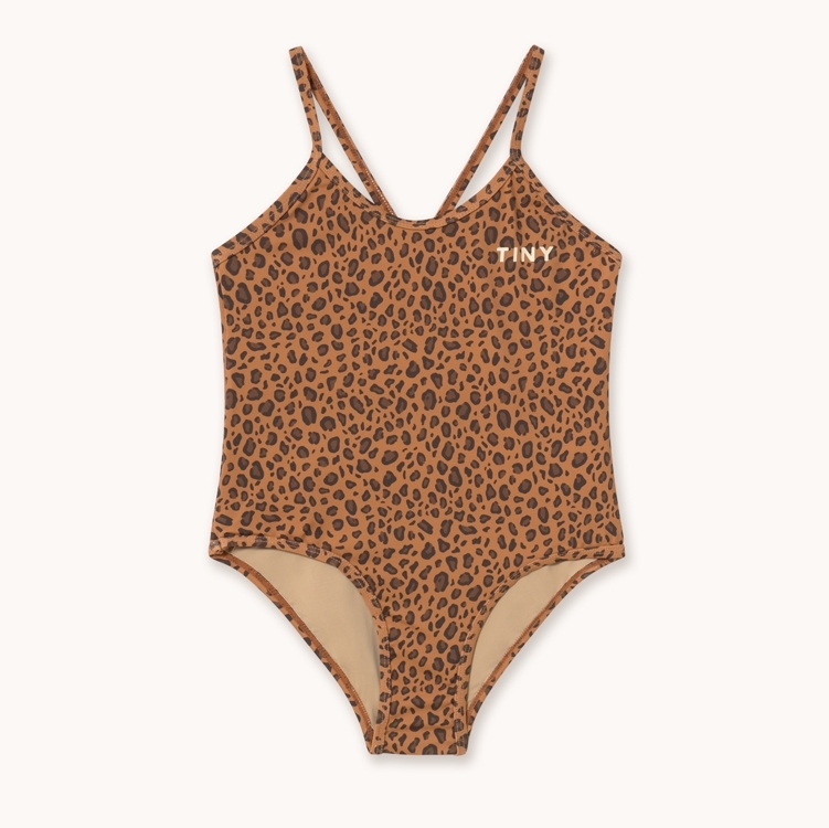 TINYCOTTONS 豹紋後交叉連身泳衣 MINI ANIMAL PRINT SWIMSUIT - light brown