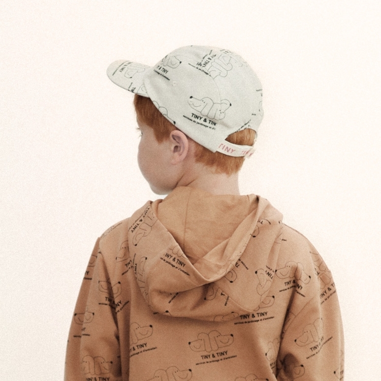 （預購）TINYCOTTONS 雙胞胎小狗鴨舌帽 TINY & TINY CAP - dark vanilla