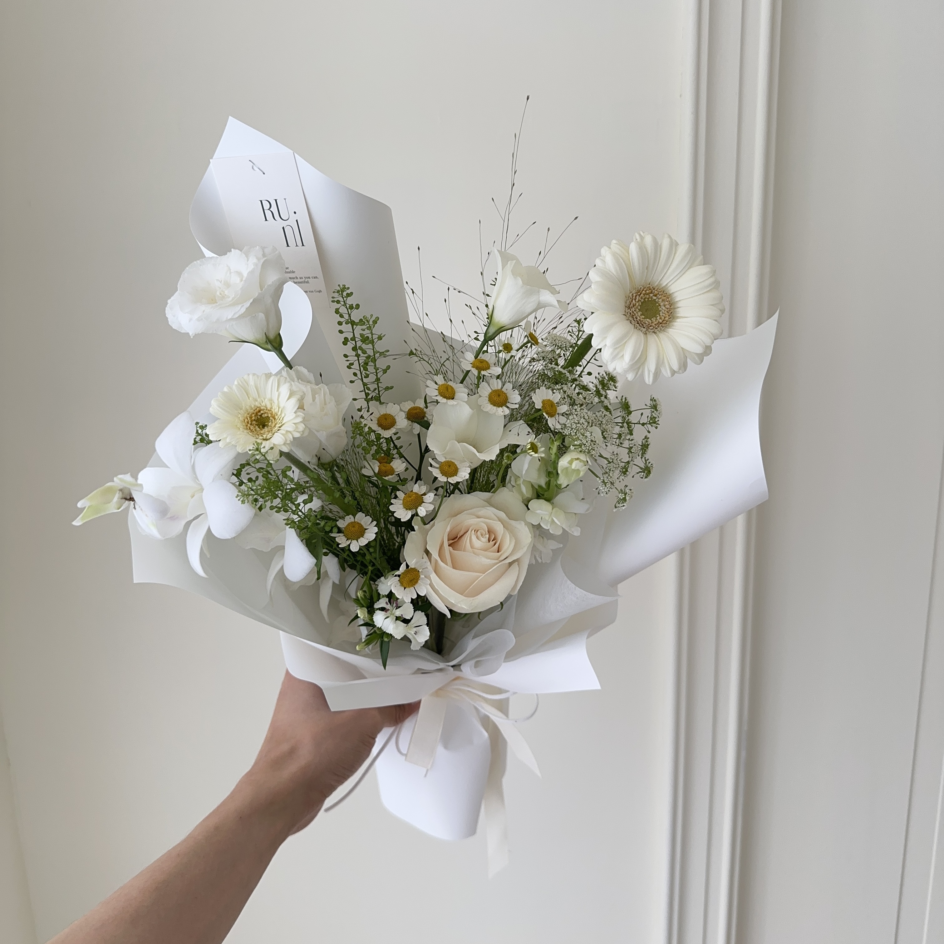 綠意盎然-自然風白綠色系花束