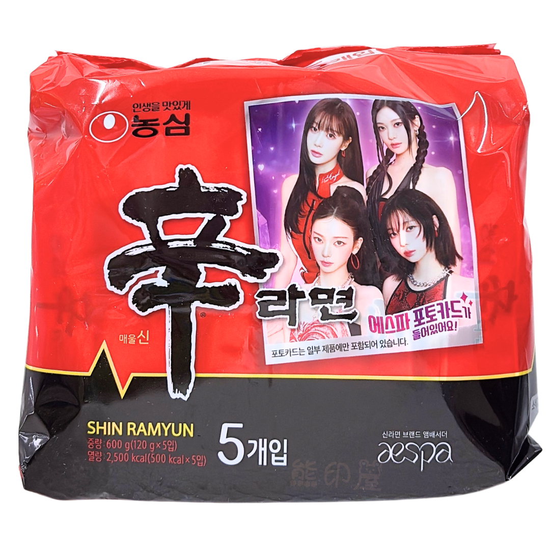 農心韓國版辛辣麵 (120GX5包) (平行進口) (新舊包裝 隨機發貨)到期日 2026-5-1