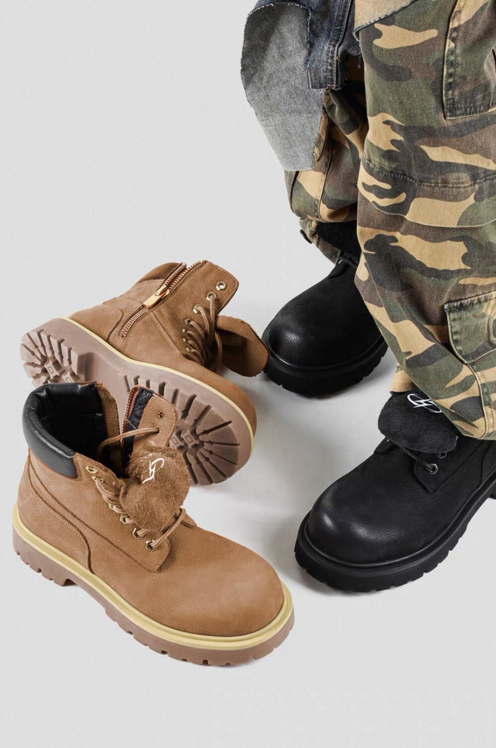 HANQIA 雙層牛皮 大黃靴 厚底增高 #馬丁靴