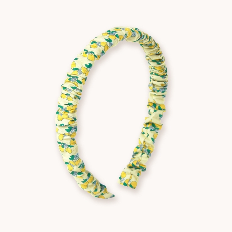 （預購）TINYCOTTONS 橘子抓褶髮箍 ORANGES HEADBAND - pastel yellow