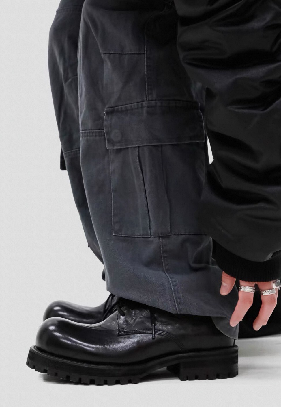 HANQIA 水洗牛皮 圓頭 厚底 #德比鞋