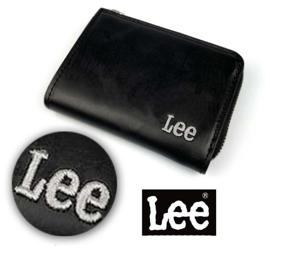 #日本限定 現貨 LEE 皮革 刺繡LOGO L型零錢包