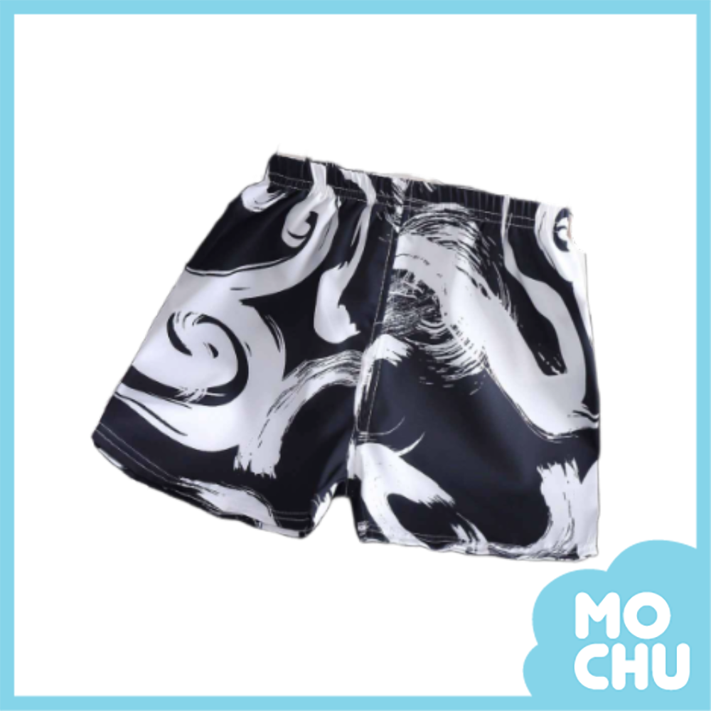 薄款休閑短褲-黑白