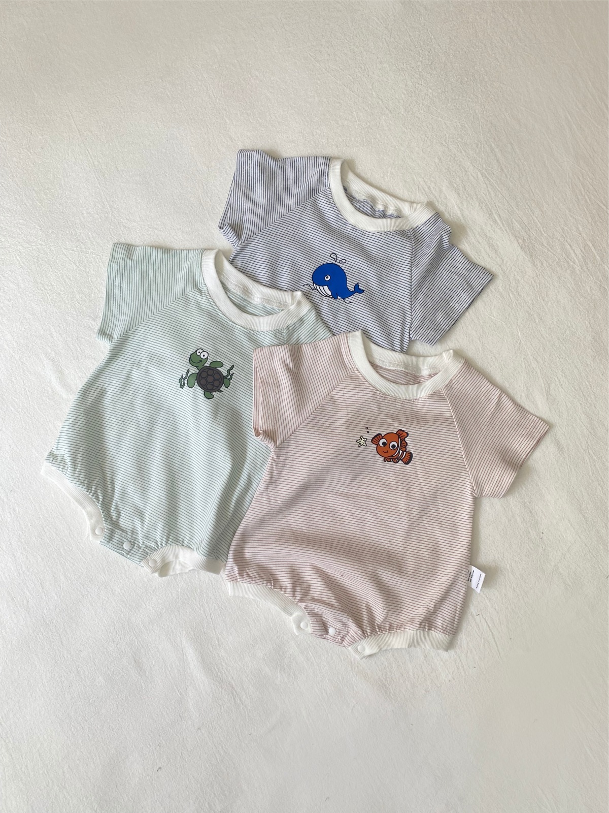 海洋生物條紋包屁衣(66-90)