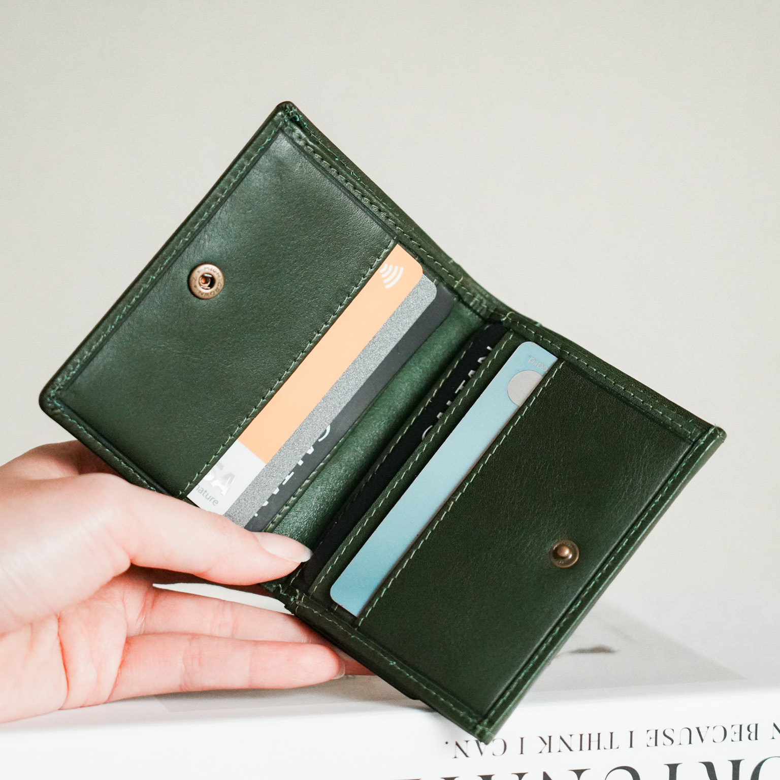 真皮卡片收納零錢夾/鈔票不可平放-兩色(075133)