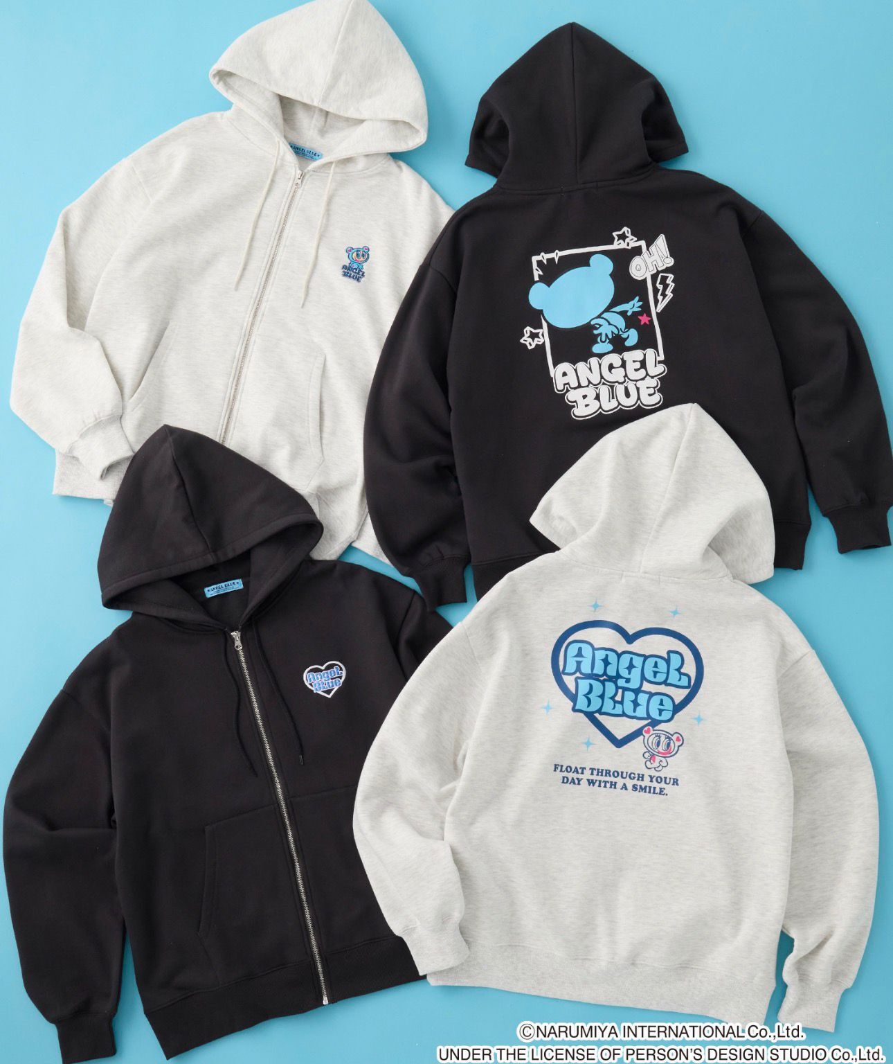 【預購】JN030403 ANGEL BLUE 復刻系列連帽拉鍊外套