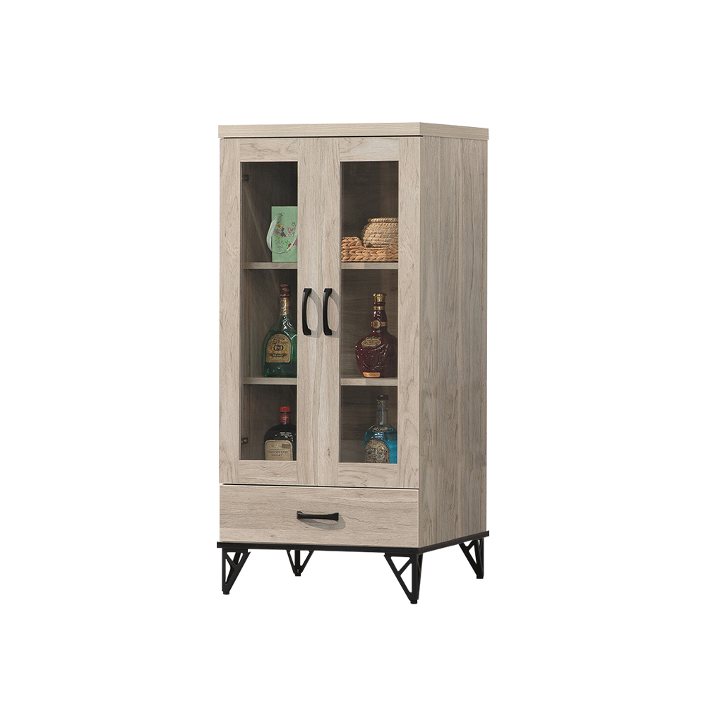 柏蒂家居-哈德克2尺二門一抽中展示櫃/書櫃/收納置物矮櫃