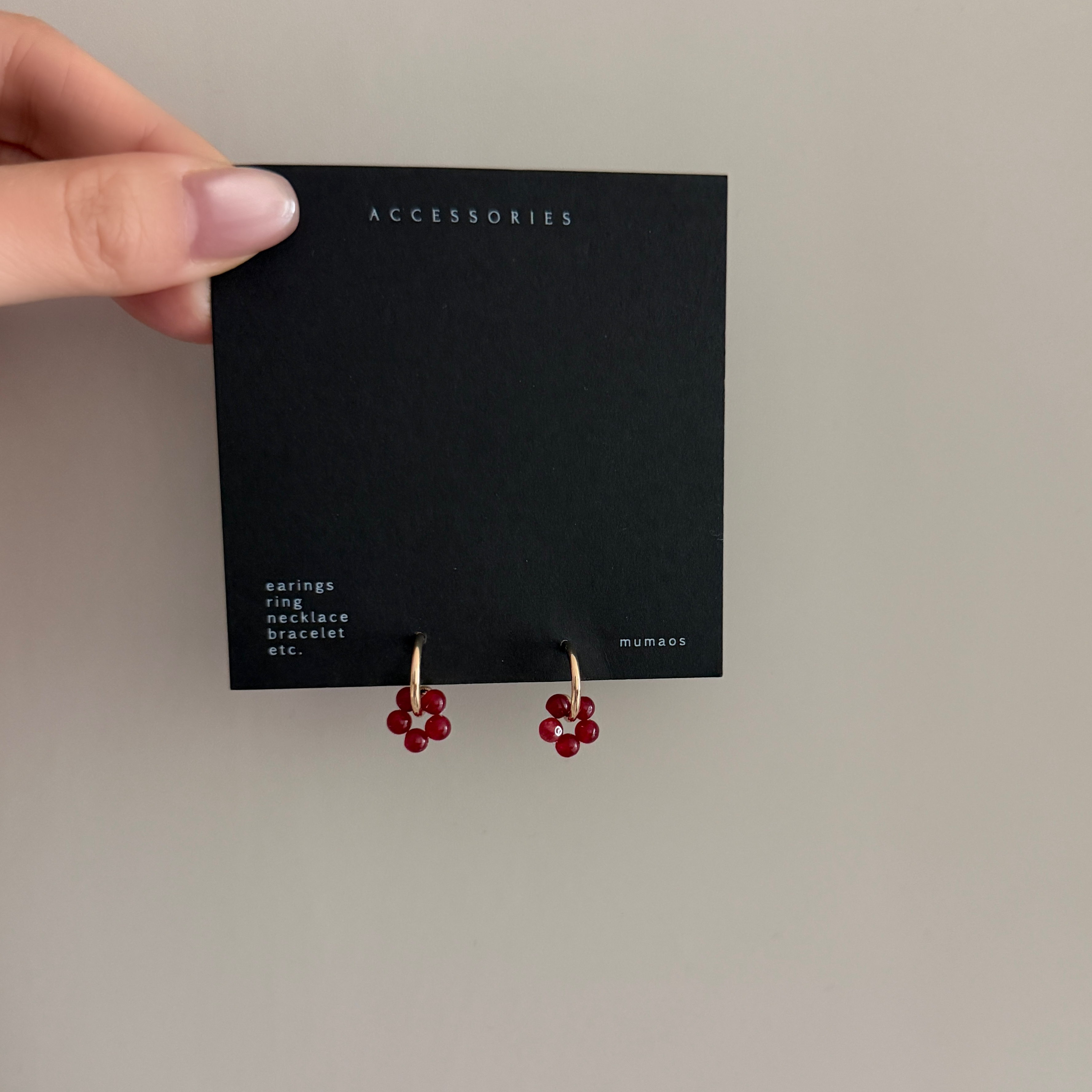 A3001 小紅花耳飾 / 金