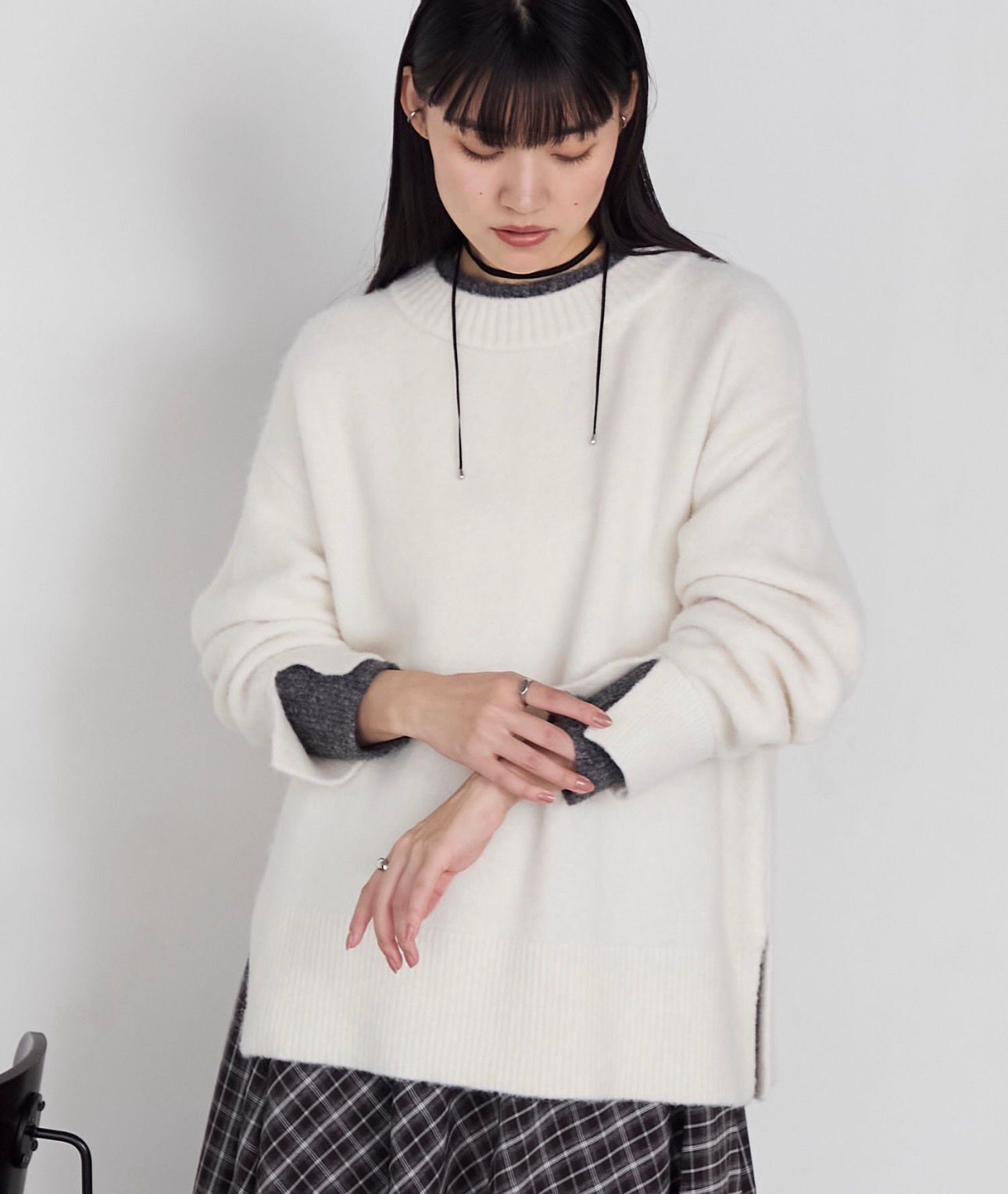 【預購】JN030404 forksy. 白色廓形毛衣