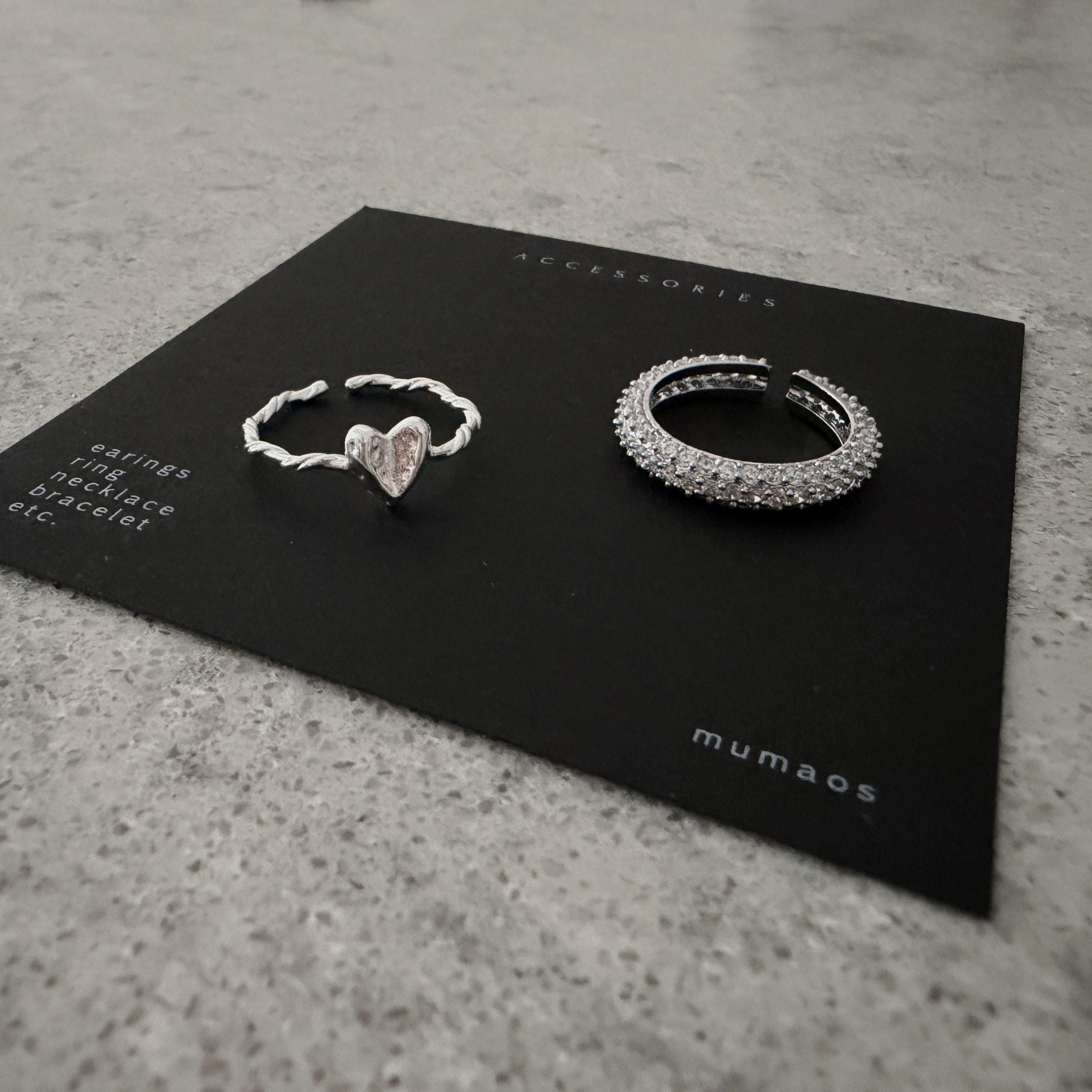 A3004 愛心編織開口戒 / 銀