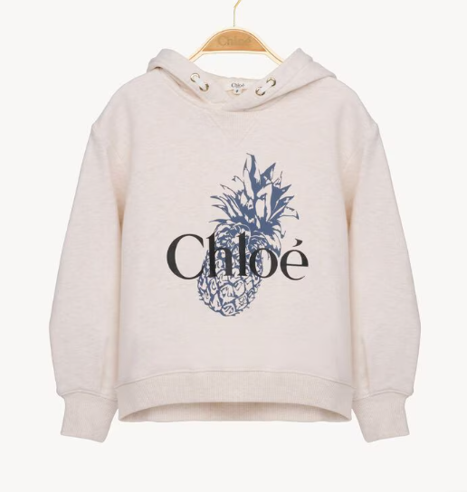 1FF0101-489 [CHLOE] Kids' Logo Hoodie Sweater Chine Ecru (SS26) #CH26SB20841B39 (C-EU-E)