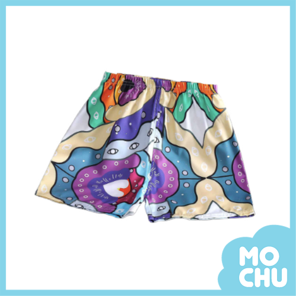 薄款休閑短褲-七色彩虹