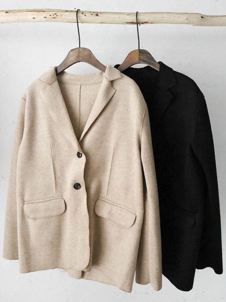 2603 雙面毛呢雙口袋西裝外套