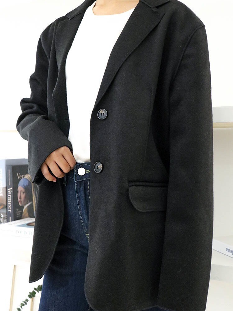 2603 雙面毛呢雙口袋西裝外套