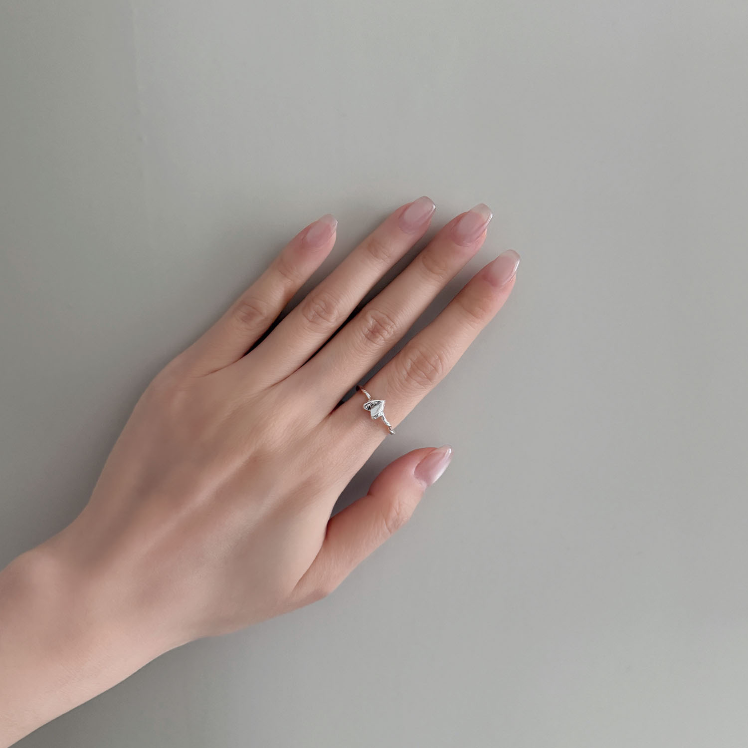 A3004 愛心編織開口戒 / 銀